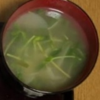 豆苗と玉ねぎのスープ